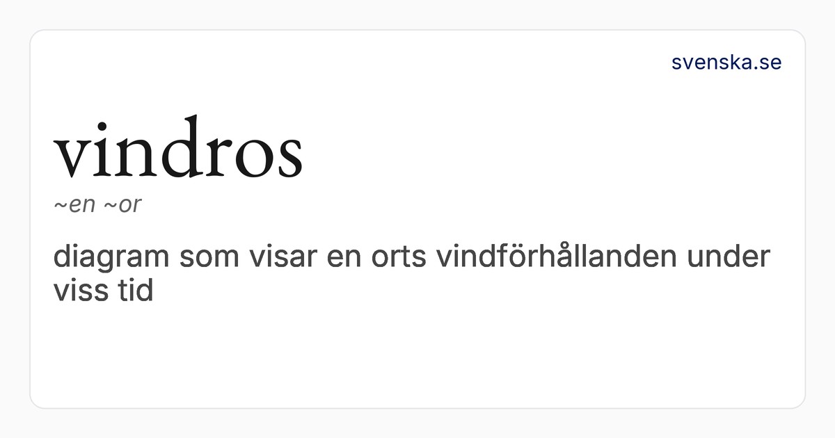 vindros – SAOL | Svenska Akademiens ordböcker