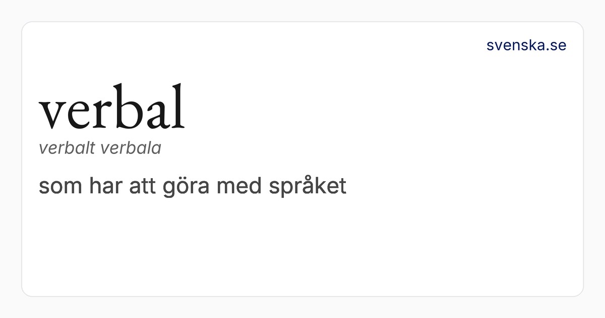 verbal